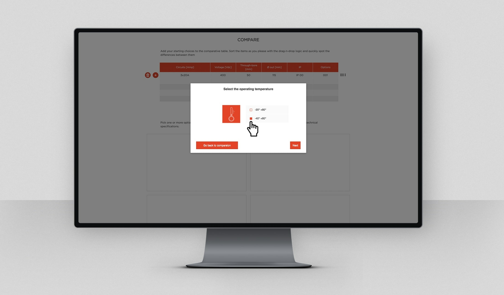 Configuratore pop-up