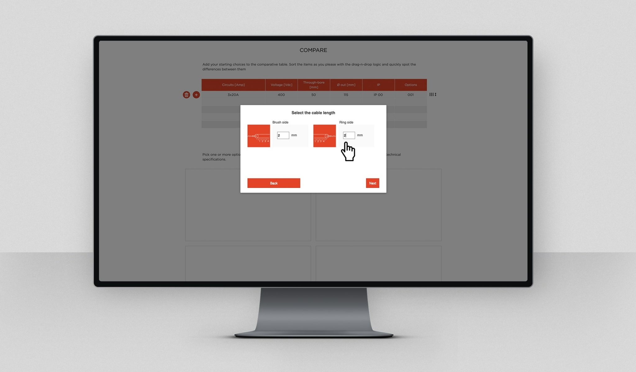 Configuratore pop-up
